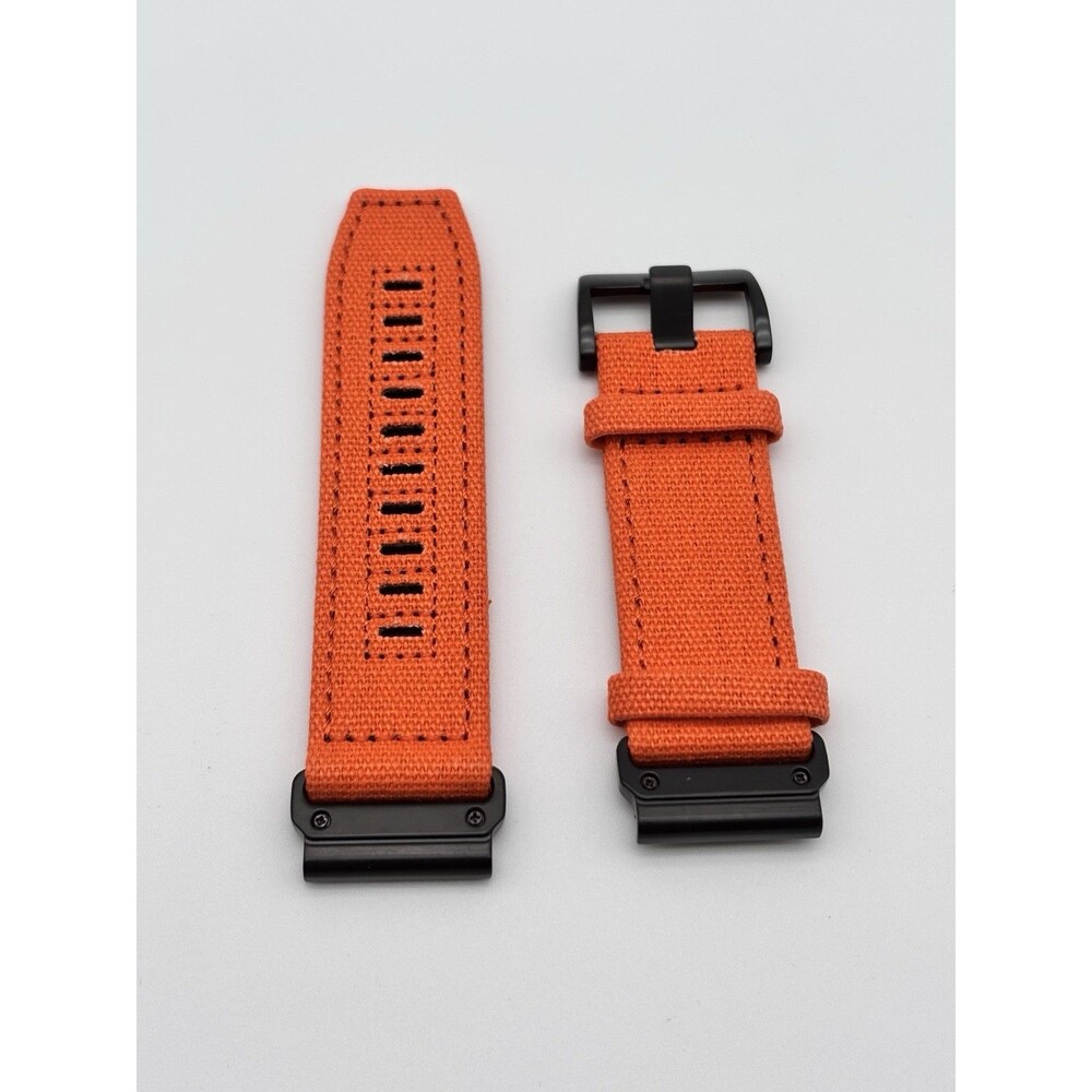 NEW Hemsut Nylon Watch Strap 26mm for Garmin Fenix 5X/6X/7X Orange HGA136ORG